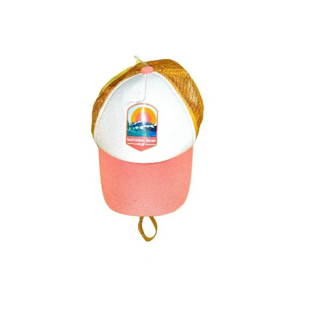 Top Paw National Park Pup Graphic Print Pink Trucker Dog Pet Hat Size L/XL NWT